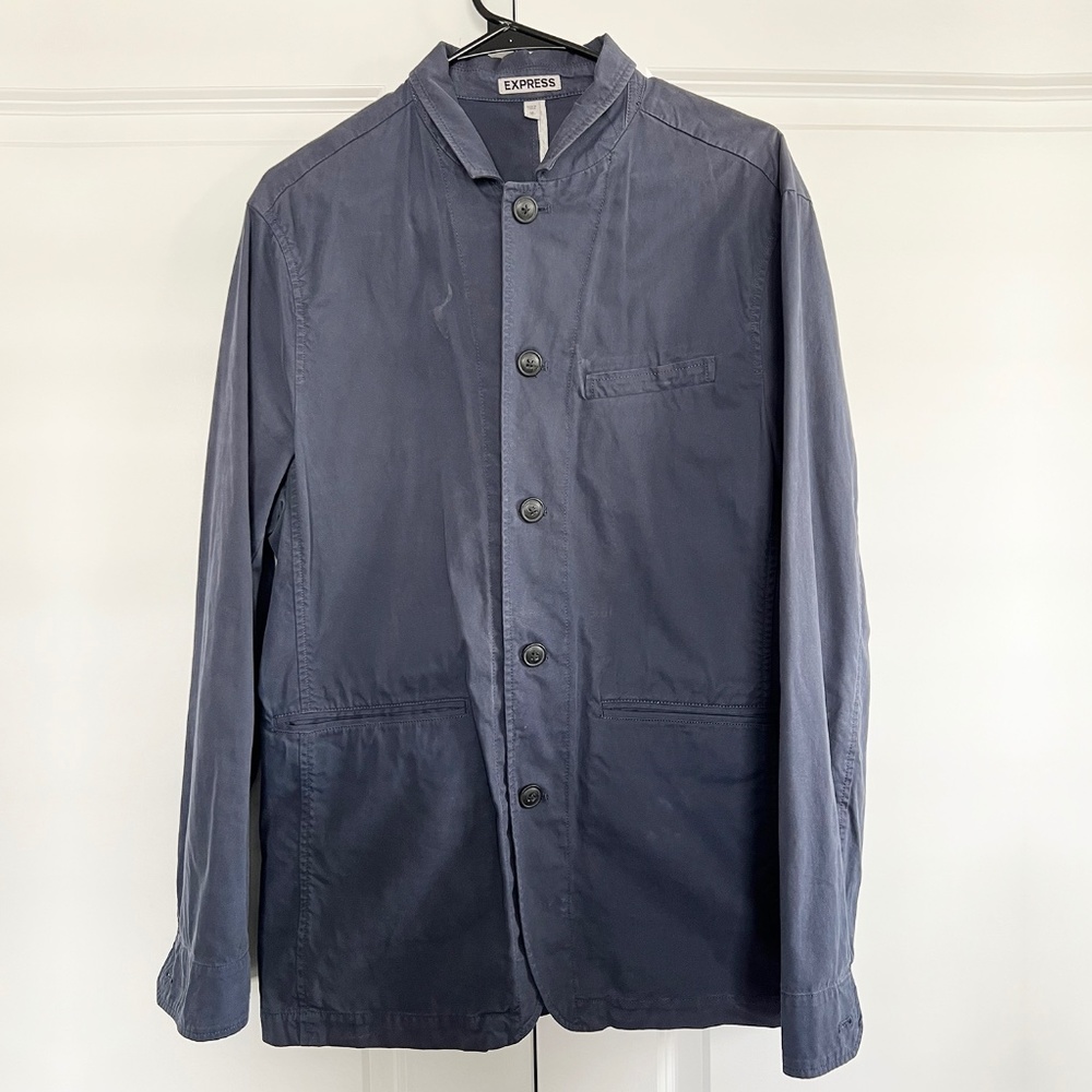 Mens Topcoat Size Medium Navy Blue Express